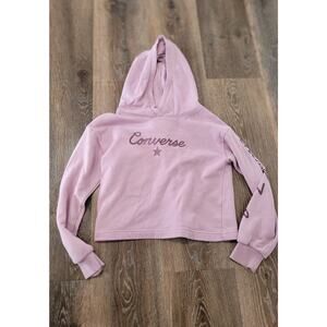 Converse Girls Chuck Taylor Lavender Hooded‎ Sweatshirt size Medium Hoodie #8
